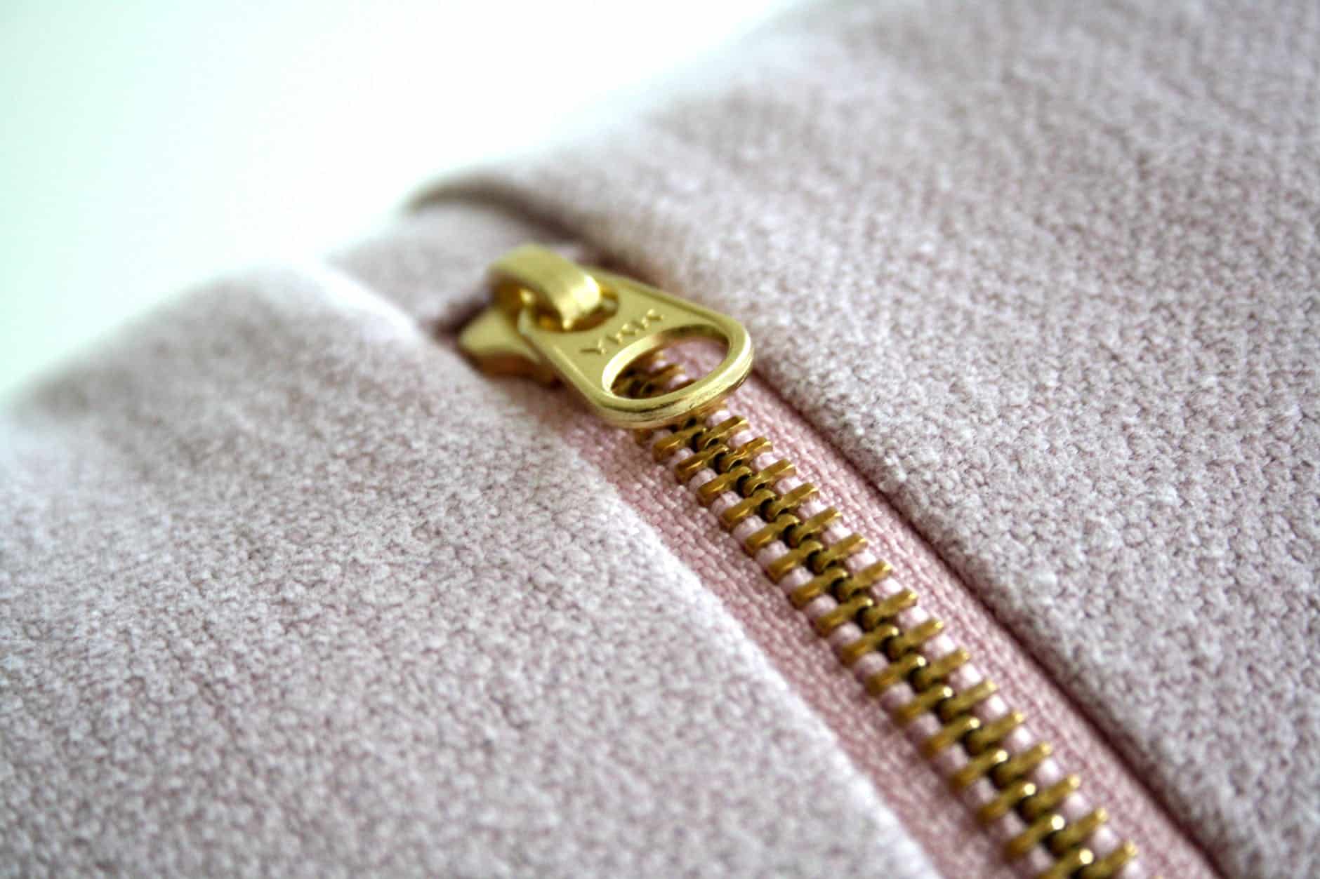 gold colored zipper